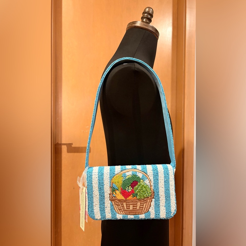 Vegetable Themed Beaded Shoulder Bag